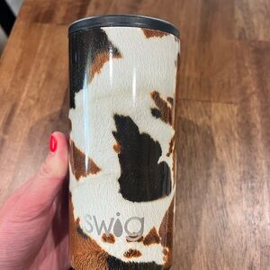 Swig Cow Print Tumbler - Brown and Black